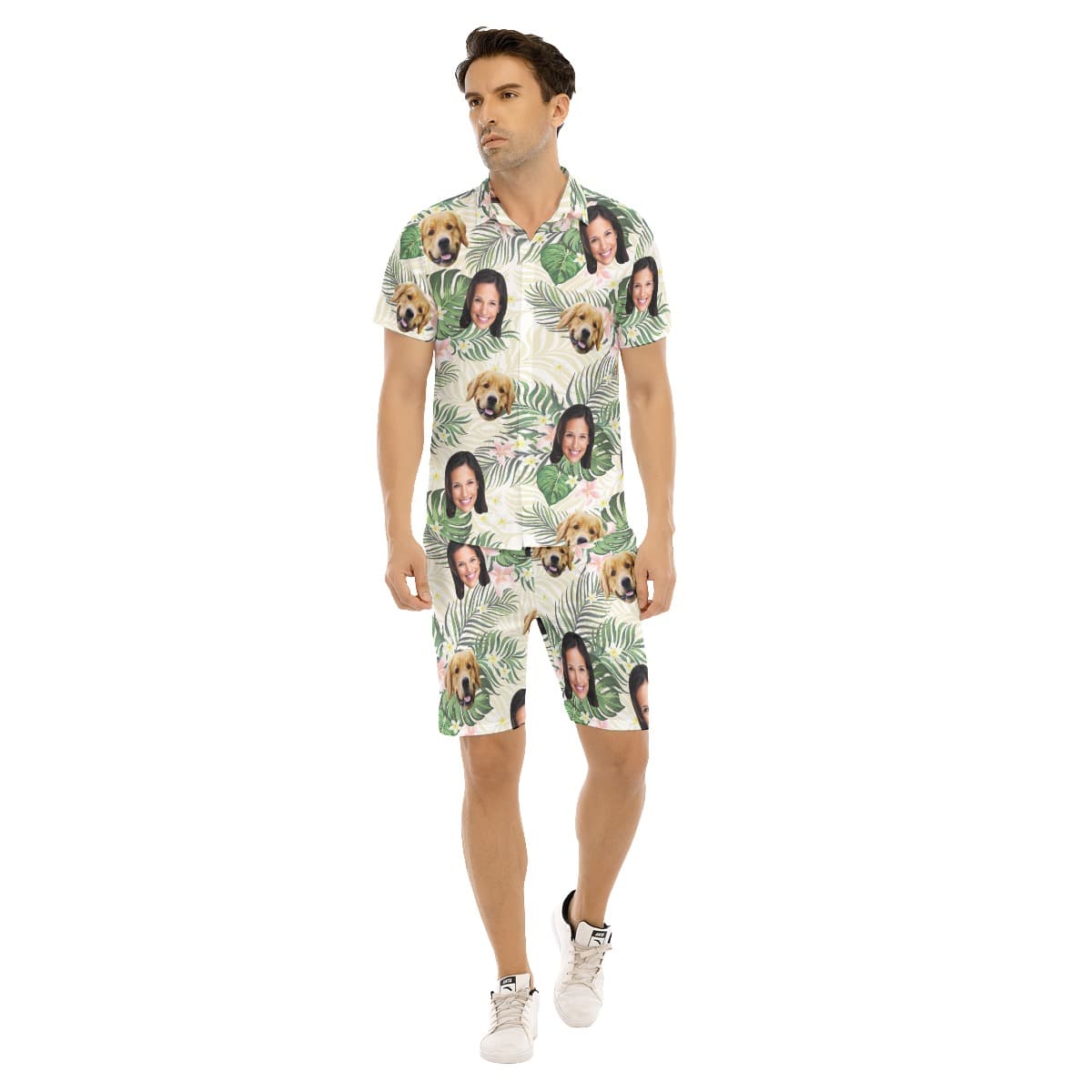 Men’s Floral Custom 2 Face Hawaiian Shirt Set (1)
