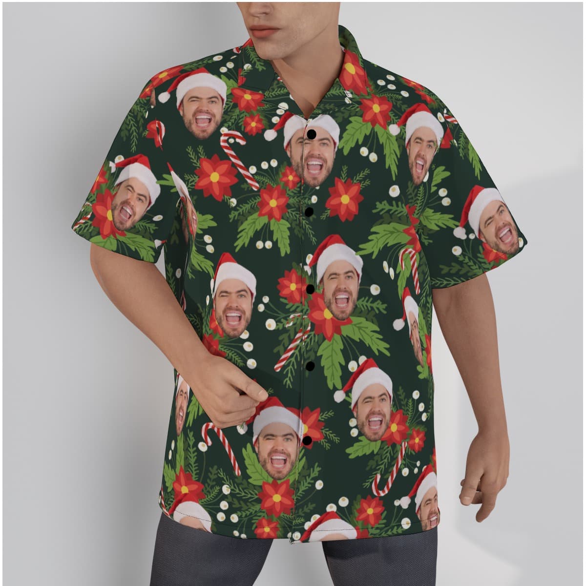 Men’s Funny Custom Christmas Hawaiian Shirt (1)