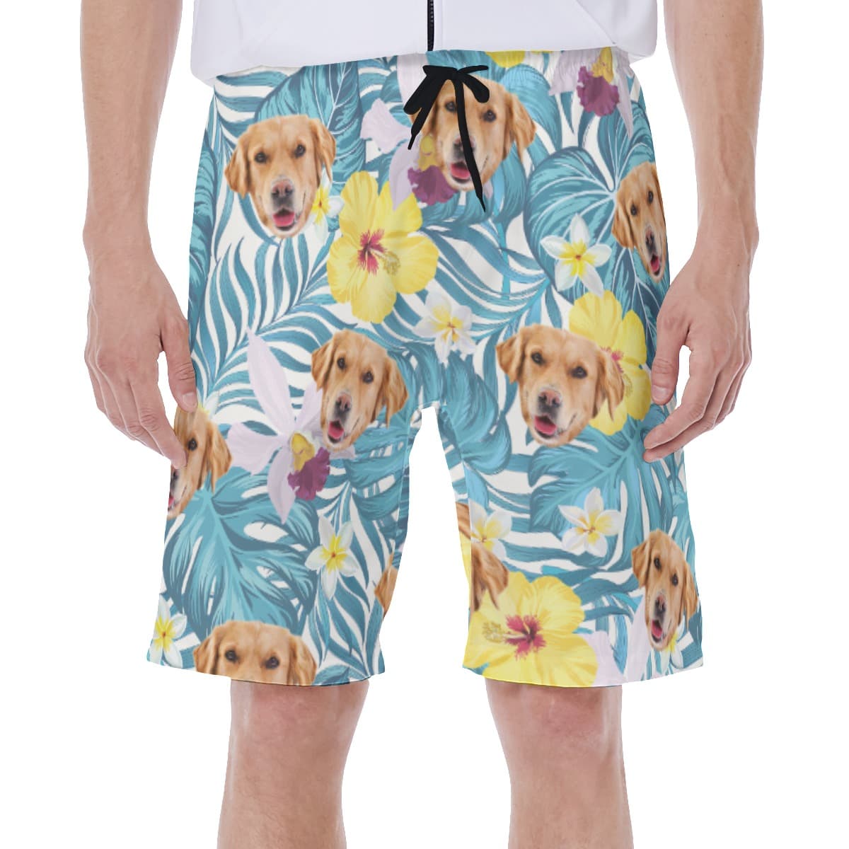 Men’s Hawaiian Swim Trunks Custom Pet Face (1)