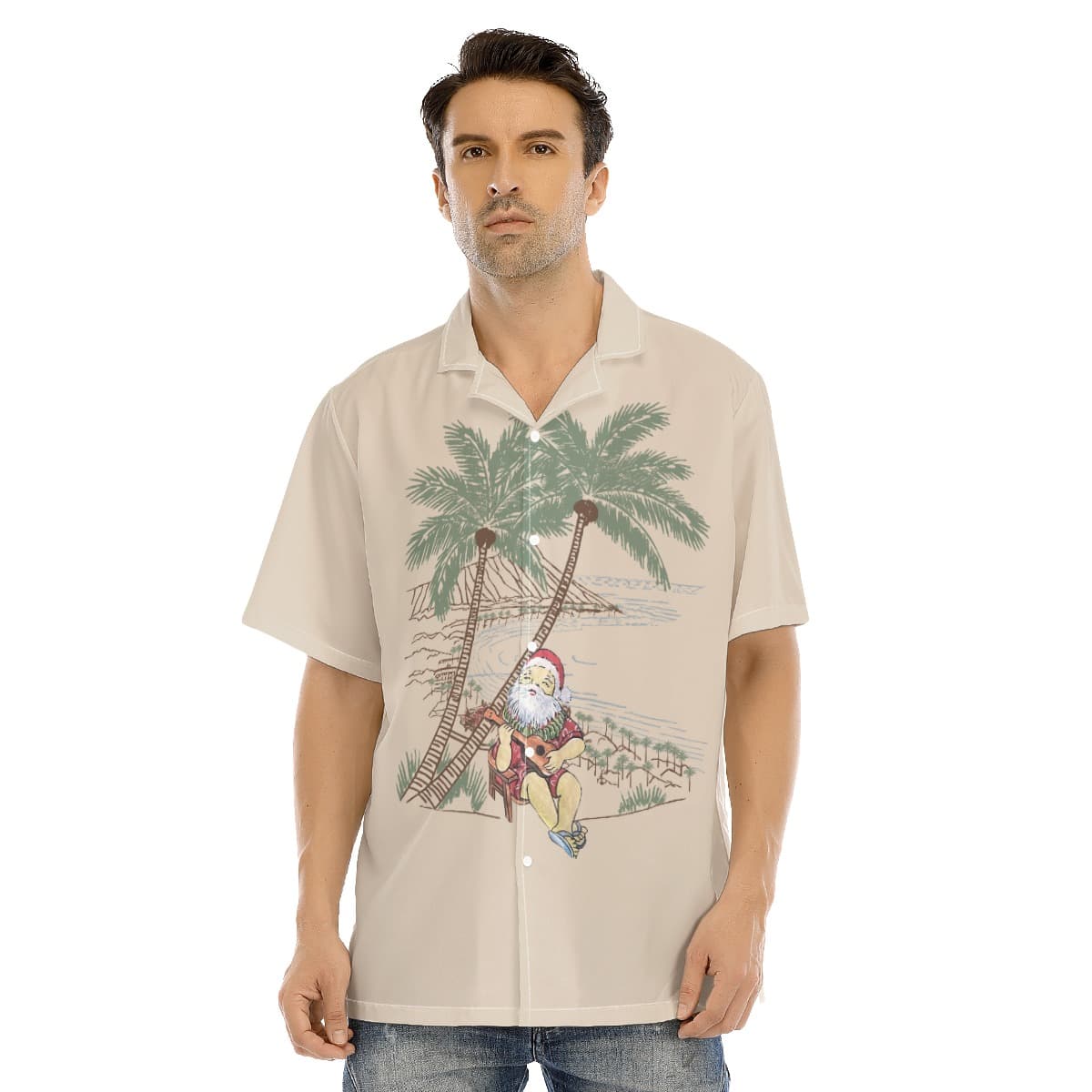 Men’s Island Musical Santa Hawaiian Shirt (1)