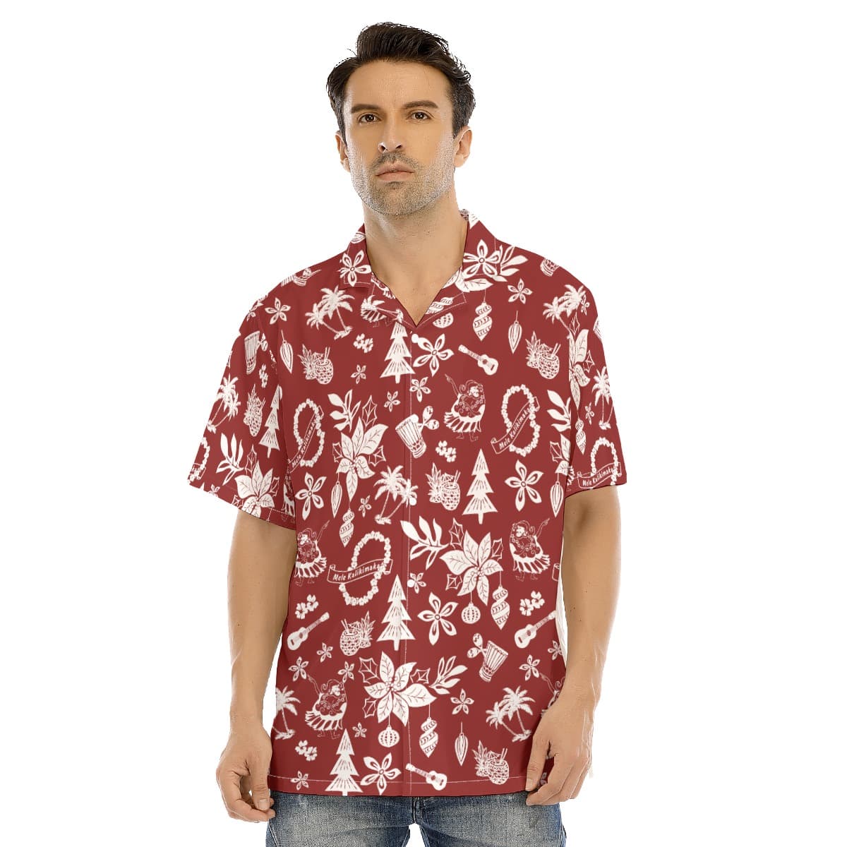 Men’s Merry Christmas Red Hawaiian Shirt (1)