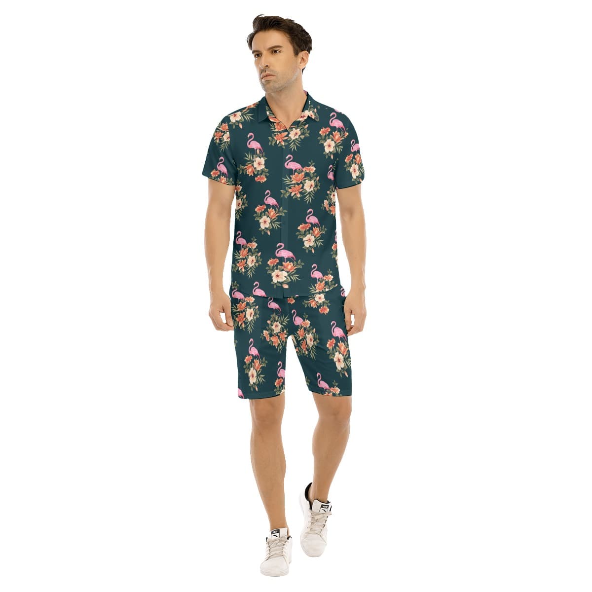 Mens-Tropical-Flamingo-Hawaiian-Shirt-And-Shorts (1)