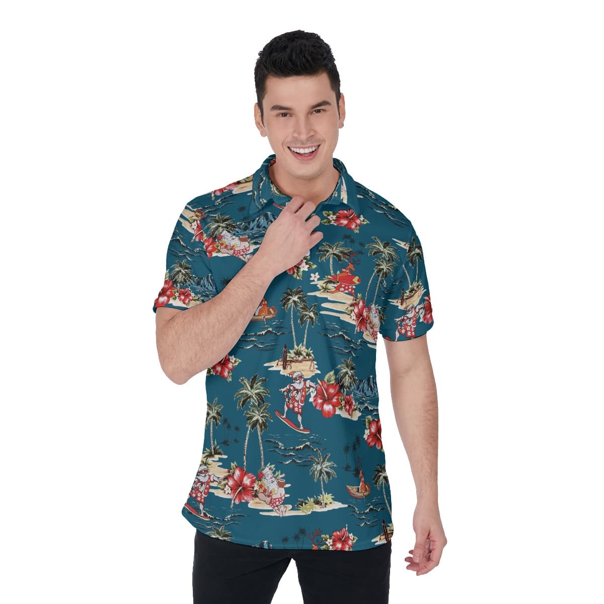 Merry Island Christmas Hawaiian Shirt For Men (1)