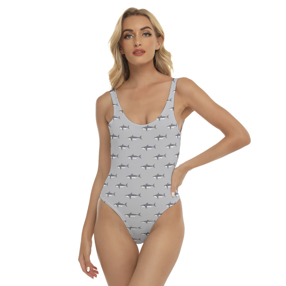 Mommy Shark Hawaiian One Piece Swimsuit (1)