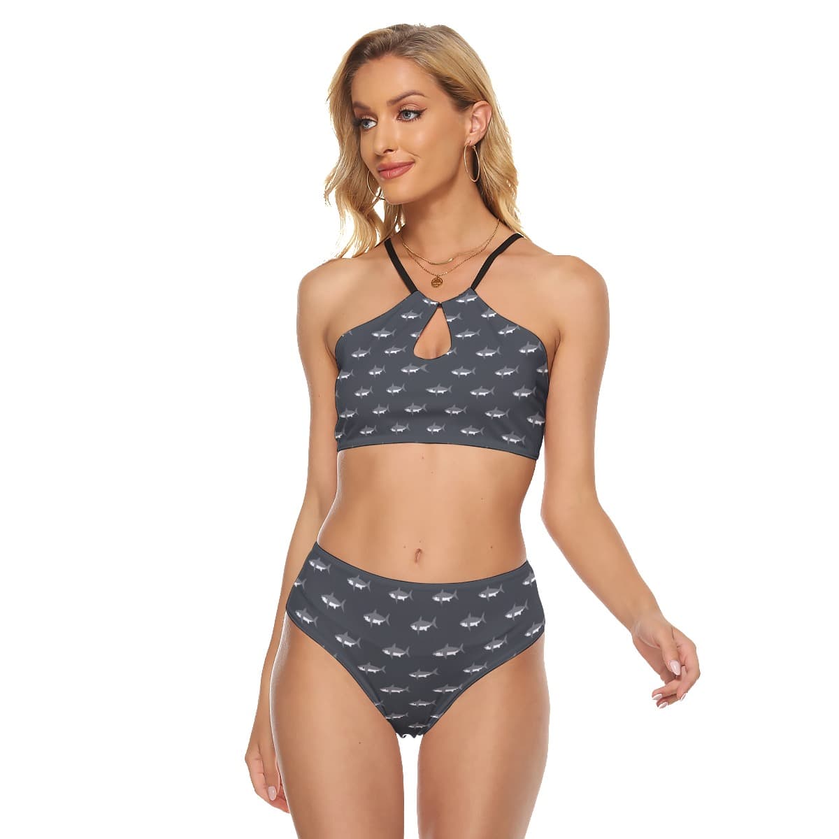 Mommy Shark Hawaiian Two-piece Swimsuit For Women (1)