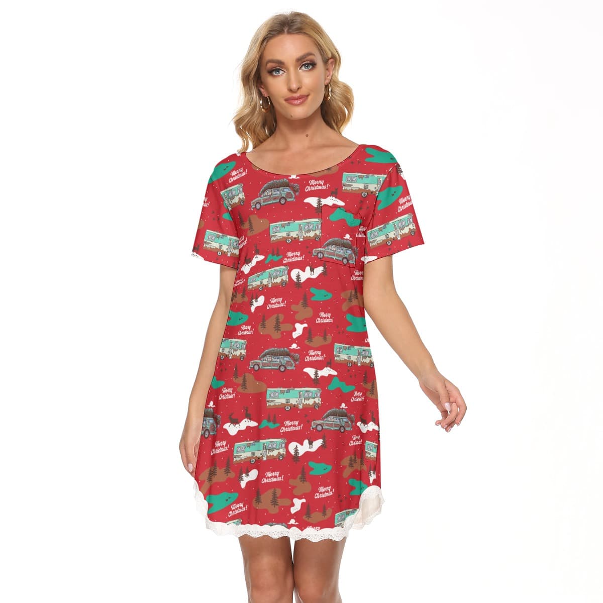 National Lampoons Hawaiian Dress With Lace (1)
