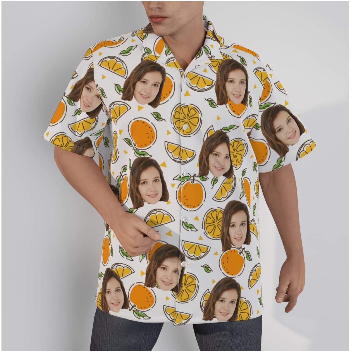 Orange Custom Face Hawaiian Shirt With Face (1)