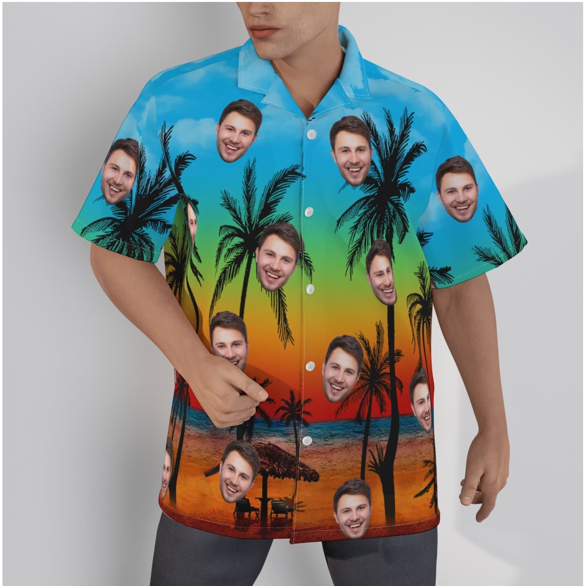 Pacific Legend Sunset Hawaiian Shirt With Custom Face (1)