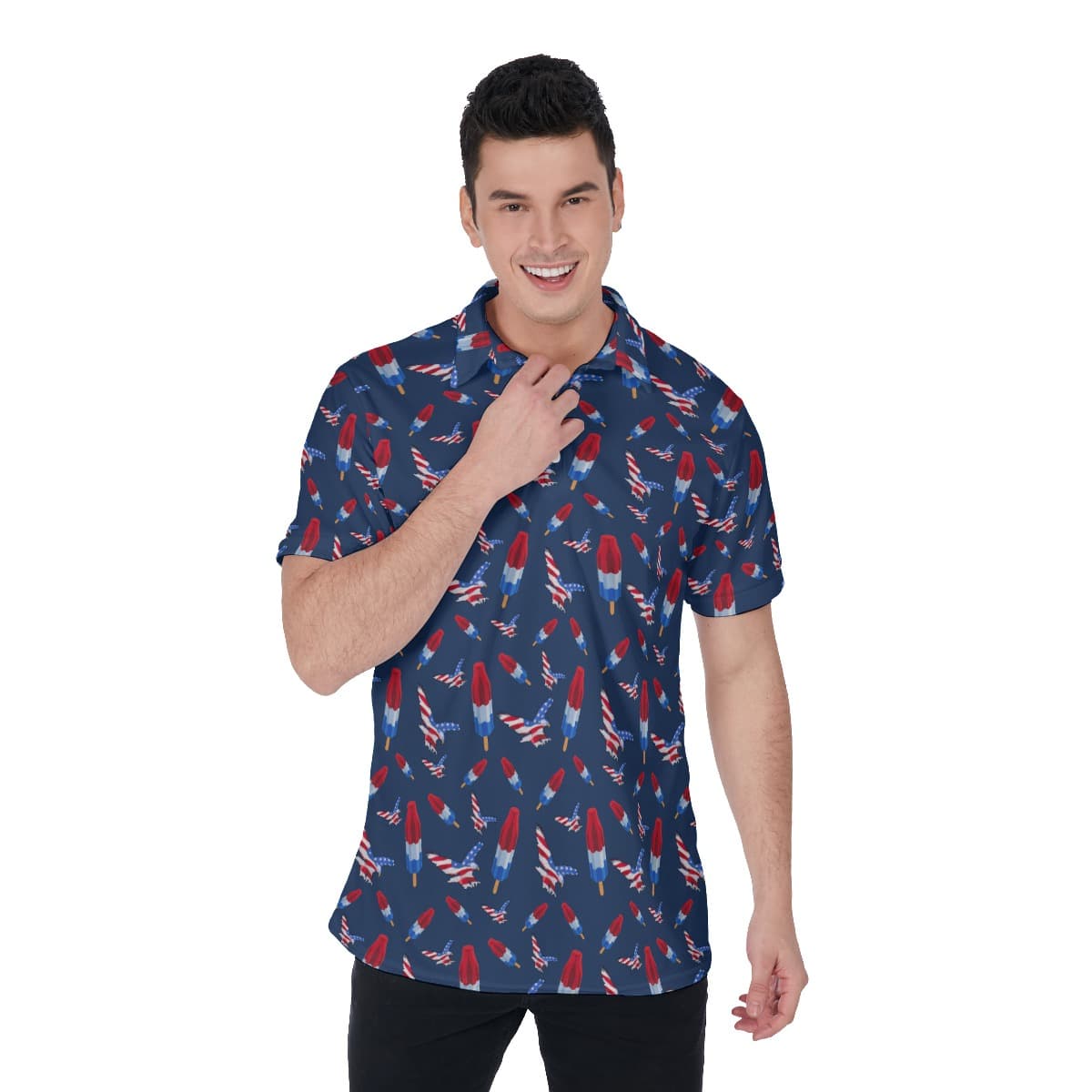 Patriotic Day Navy Men's Golf Shirt (1)