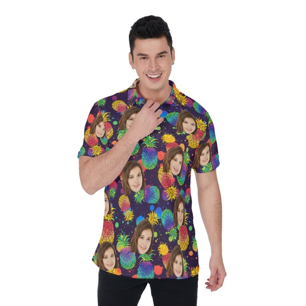 Pineapple Colorful Polo Shirt With Multi Faces (1)