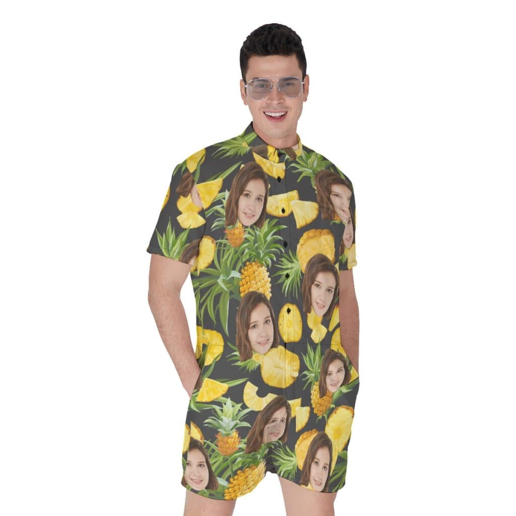 Pineapple Custom Men's Romper With Face (1)