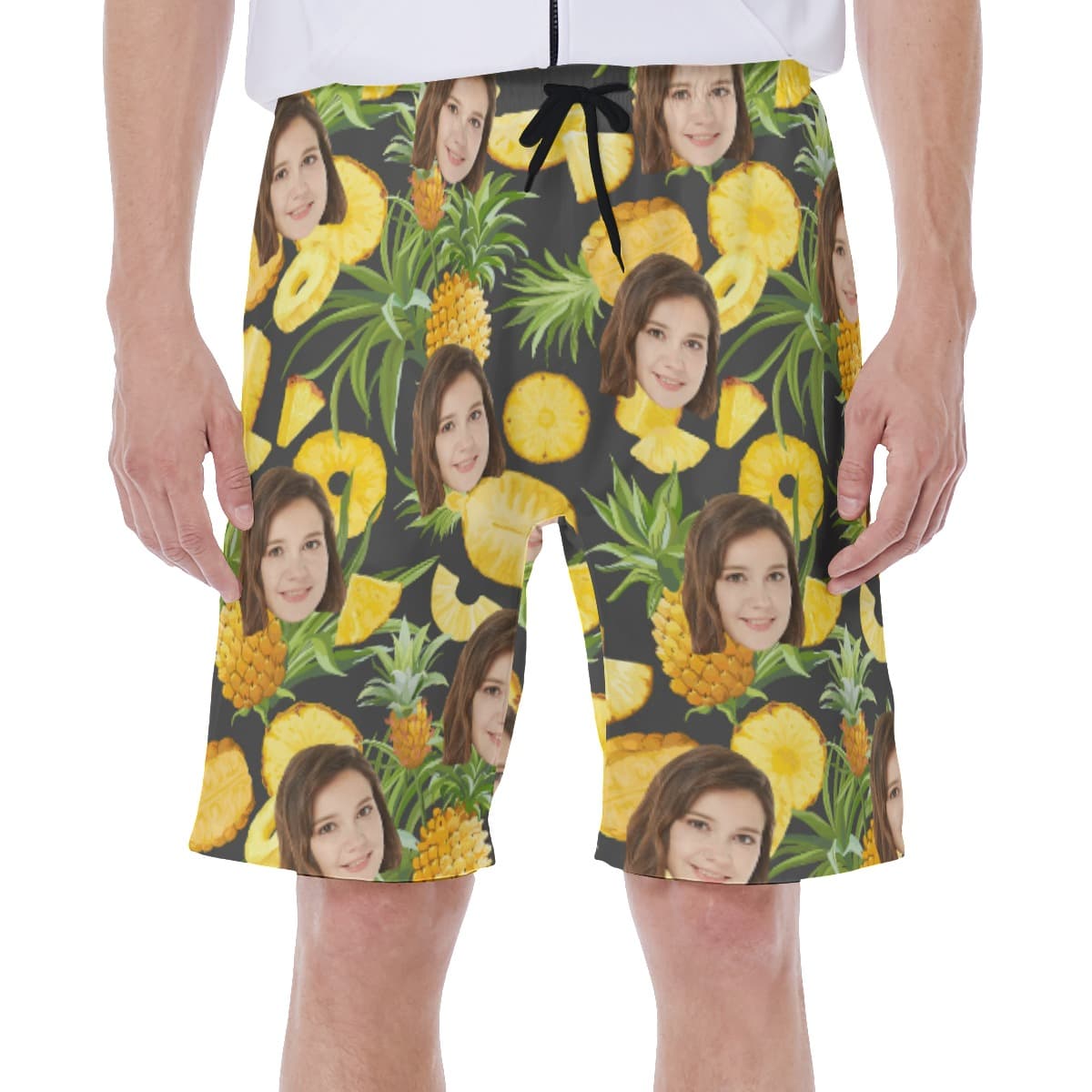 Pineapple Custom Men's Swim Trunks With Face (1)