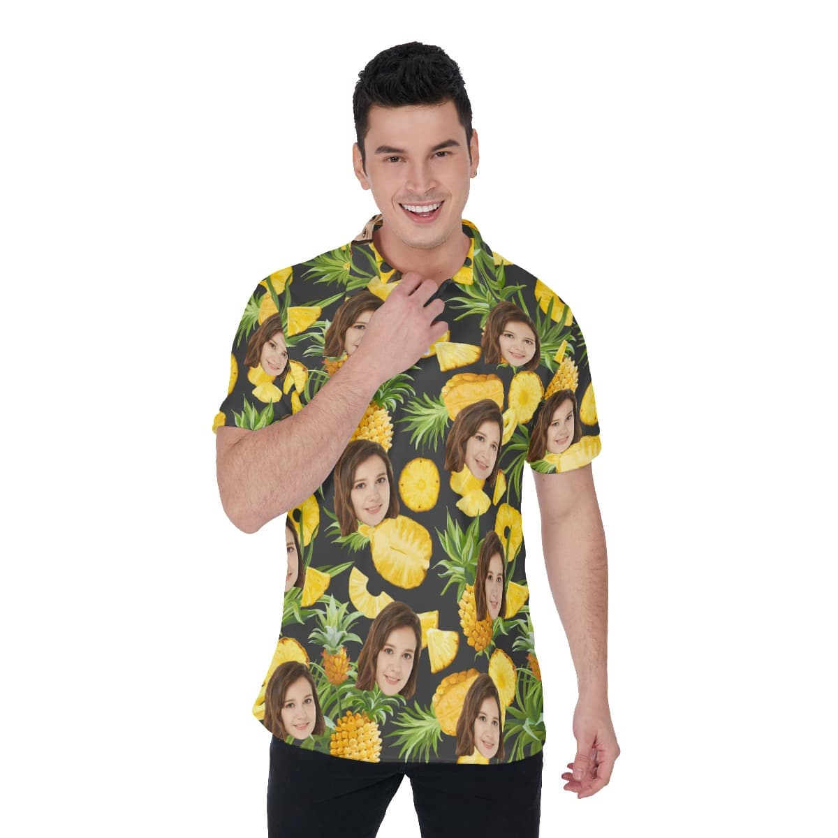 Pineapple Custom Polo Shirt With Face (1)