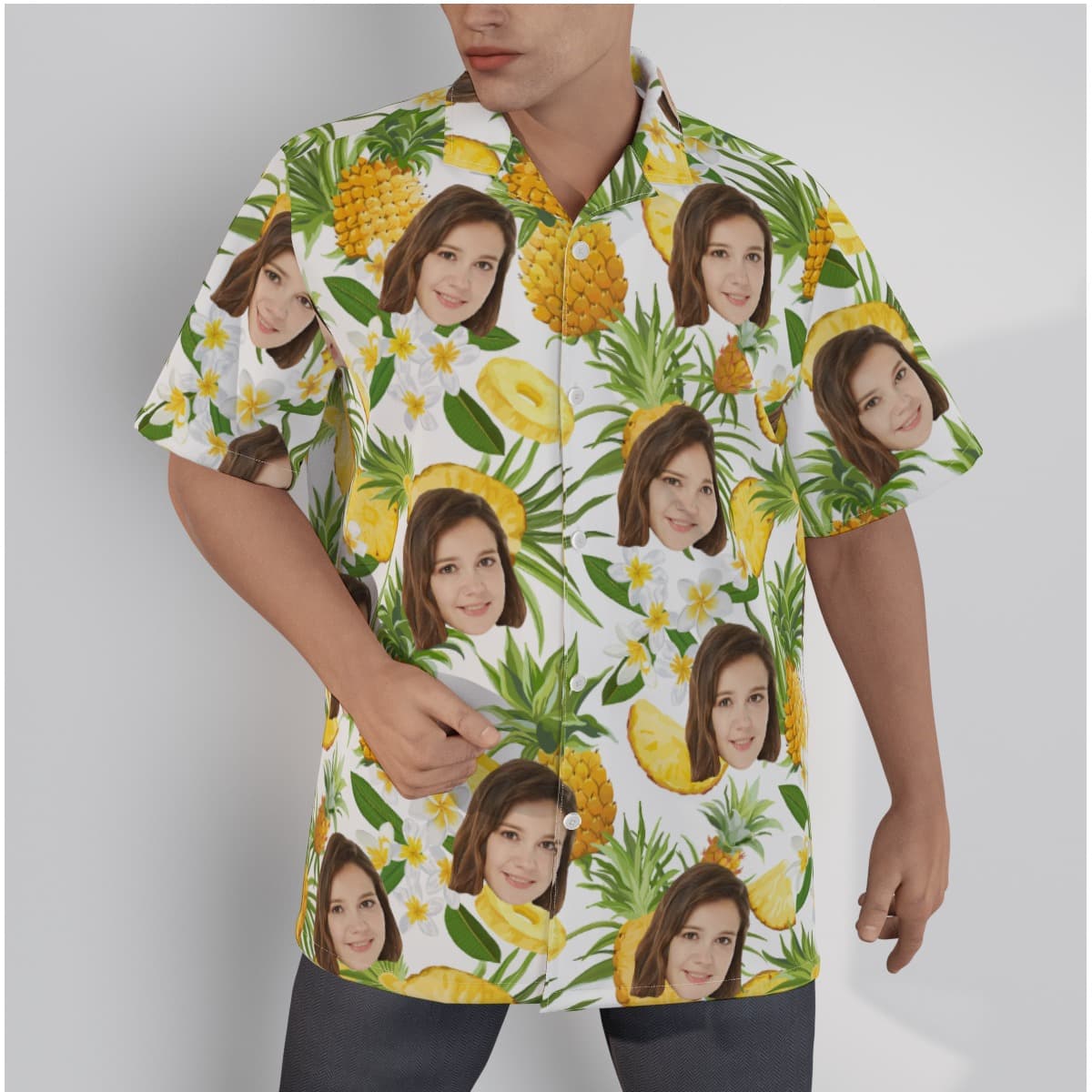Pineapple Custom Tropical Hawaiian Shirt With Face (1)
