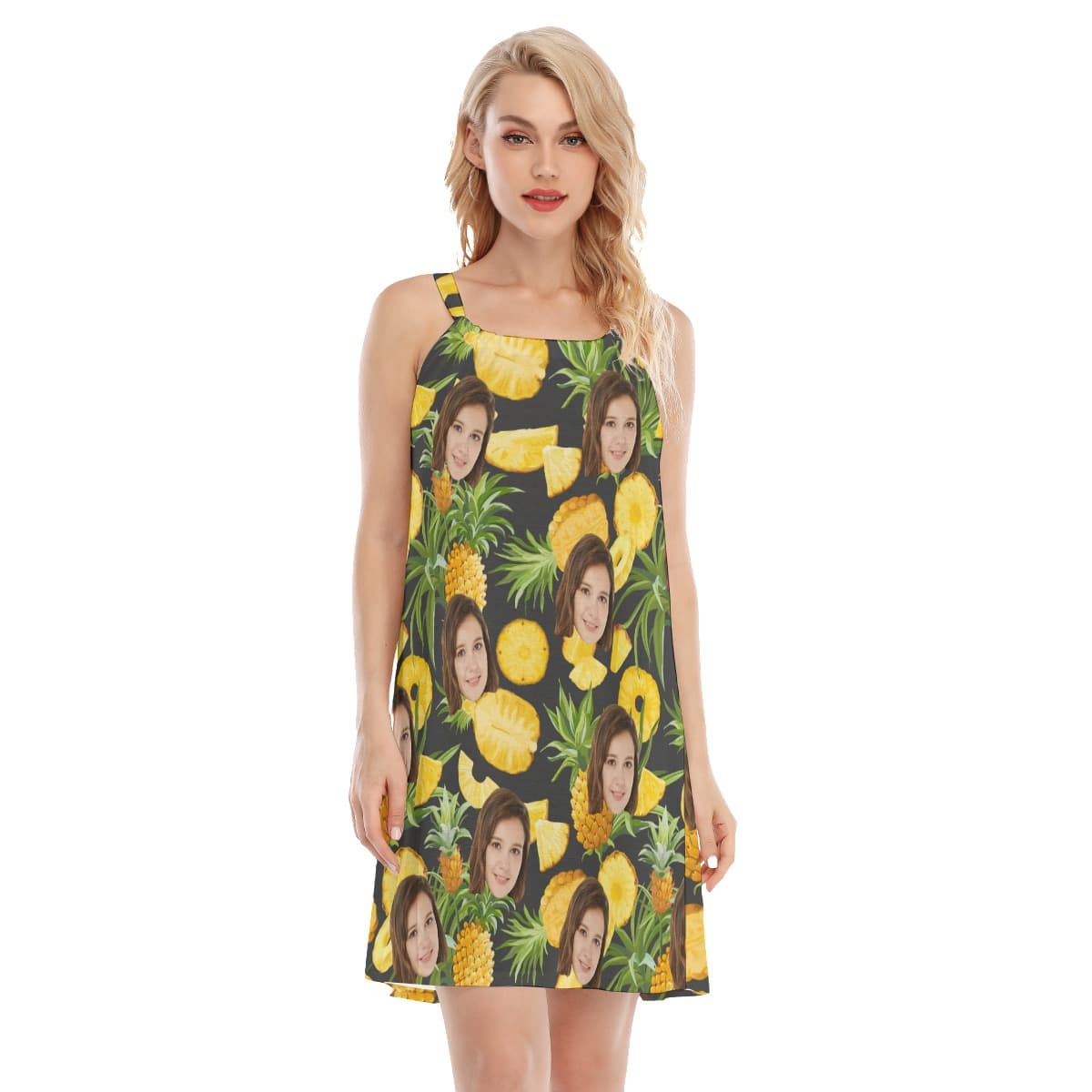 Pineapple Custom Women's Dress With Face (3)