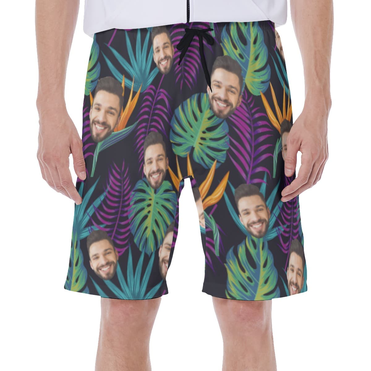 Purple Men's Swim Trunks With Custom Face (5)