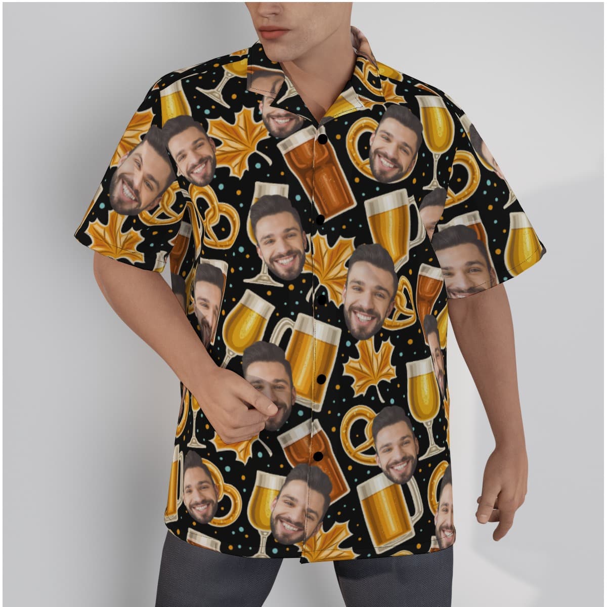 Thanksgiving Cheer Beer Hawaiian Shirt With Custom Face (1)