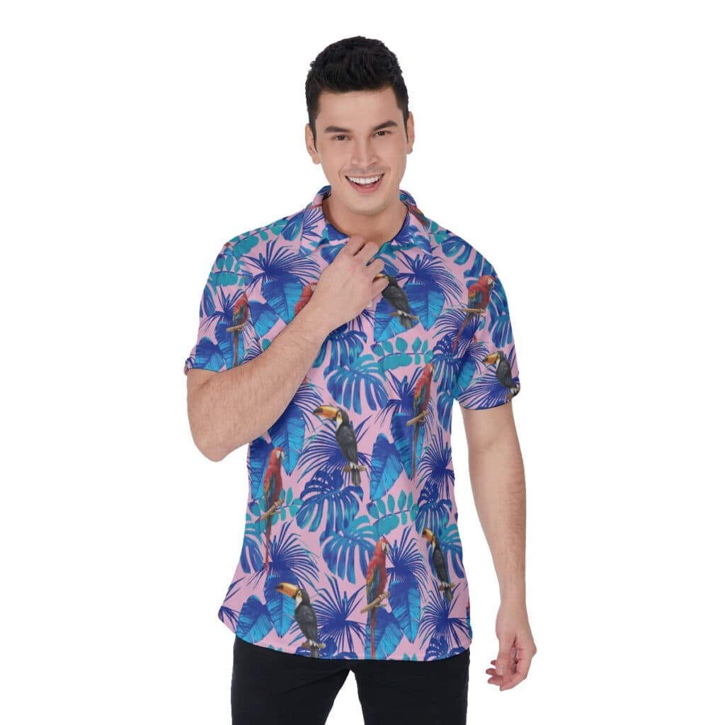 Toucan Tropical Golf Polo Shirt For Men (1)