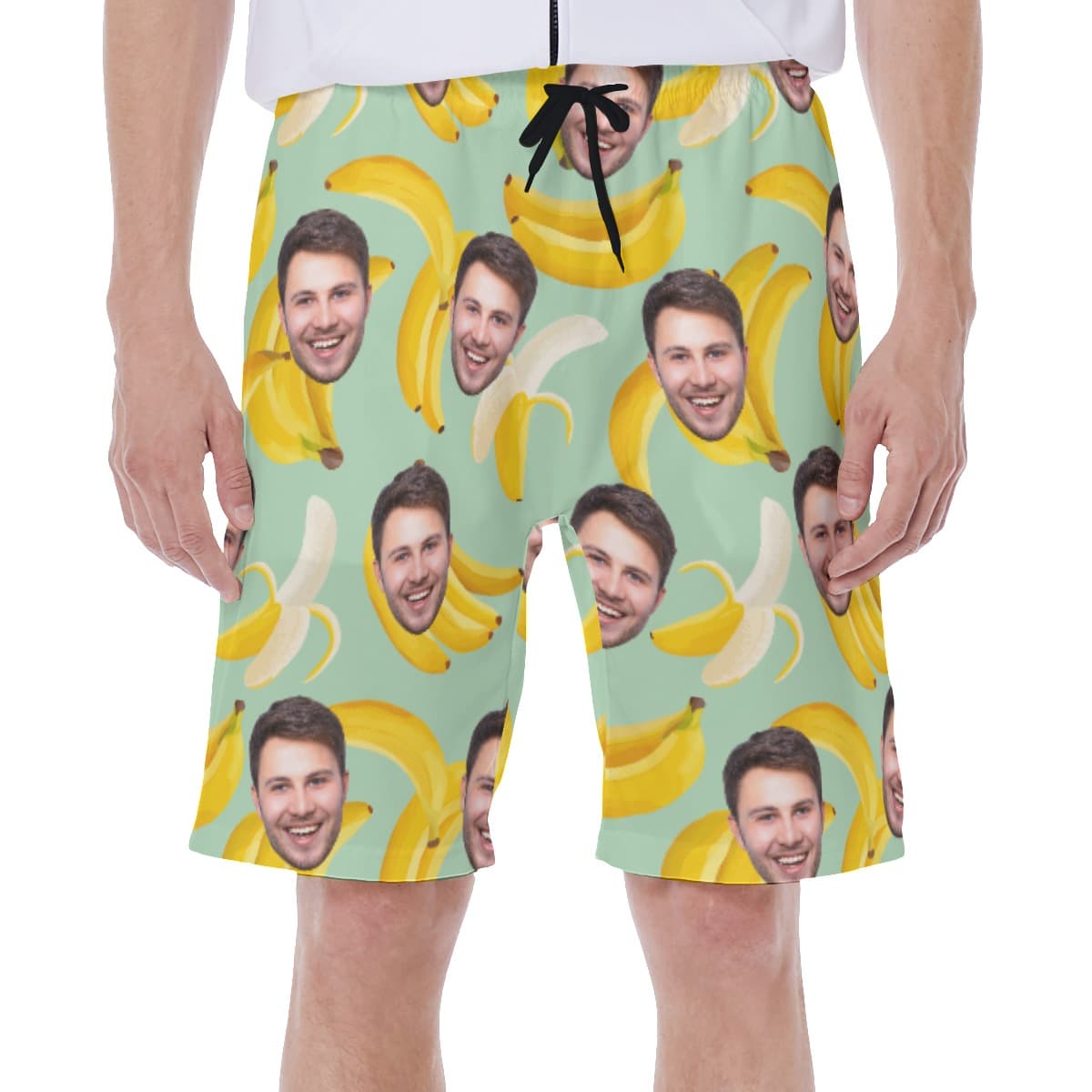 Tropical Banana Custom Face Hawaiian Swim Trunks For Men