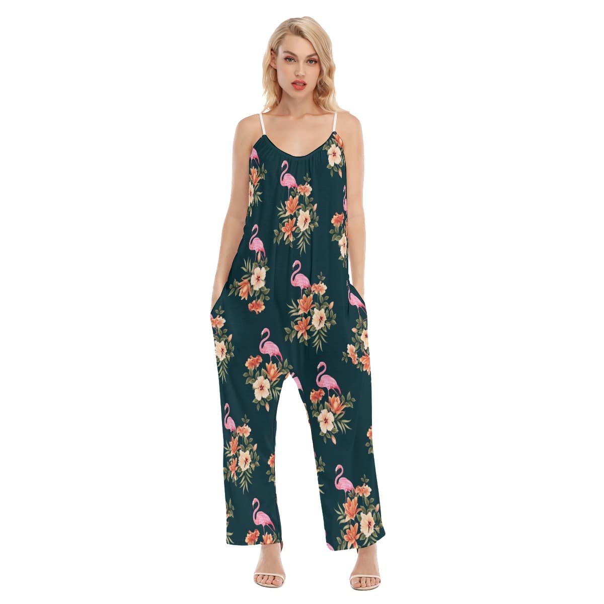 Tropical Flamingo Hawaiian Jumpsuit For Women (1)