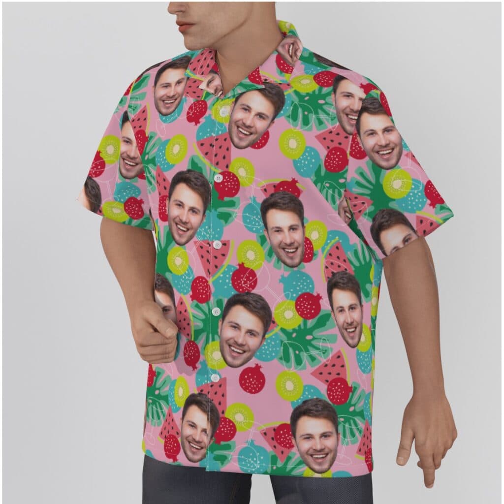 Tropical Fruit Custom Face Hawaiian Shirt