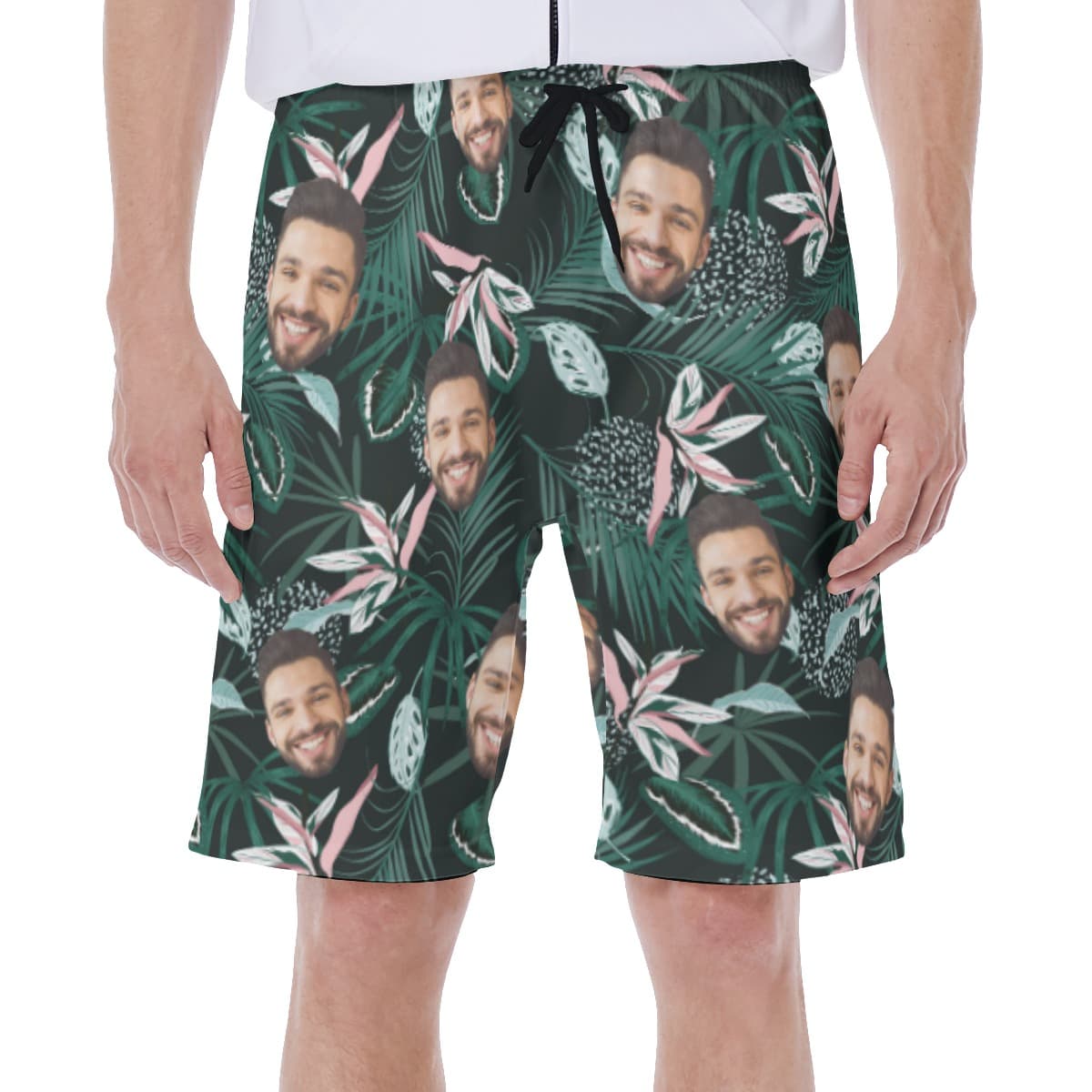 Tropical Green Hawaiian Shorts For Men (1)