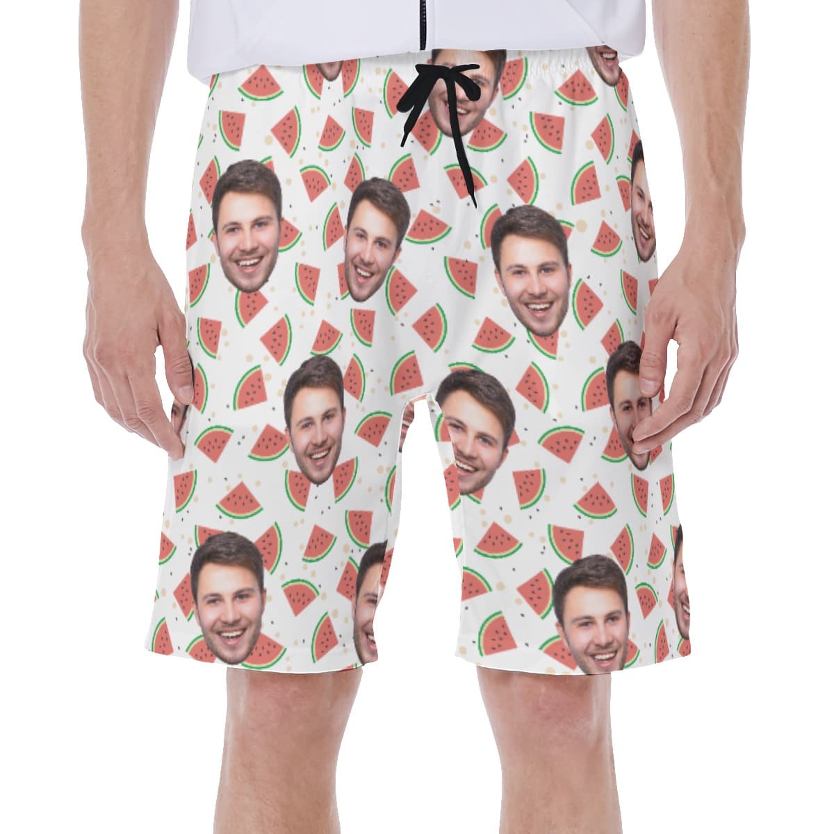 Tropical Watermelon Custom Face Hawaiian Swimwear For Men