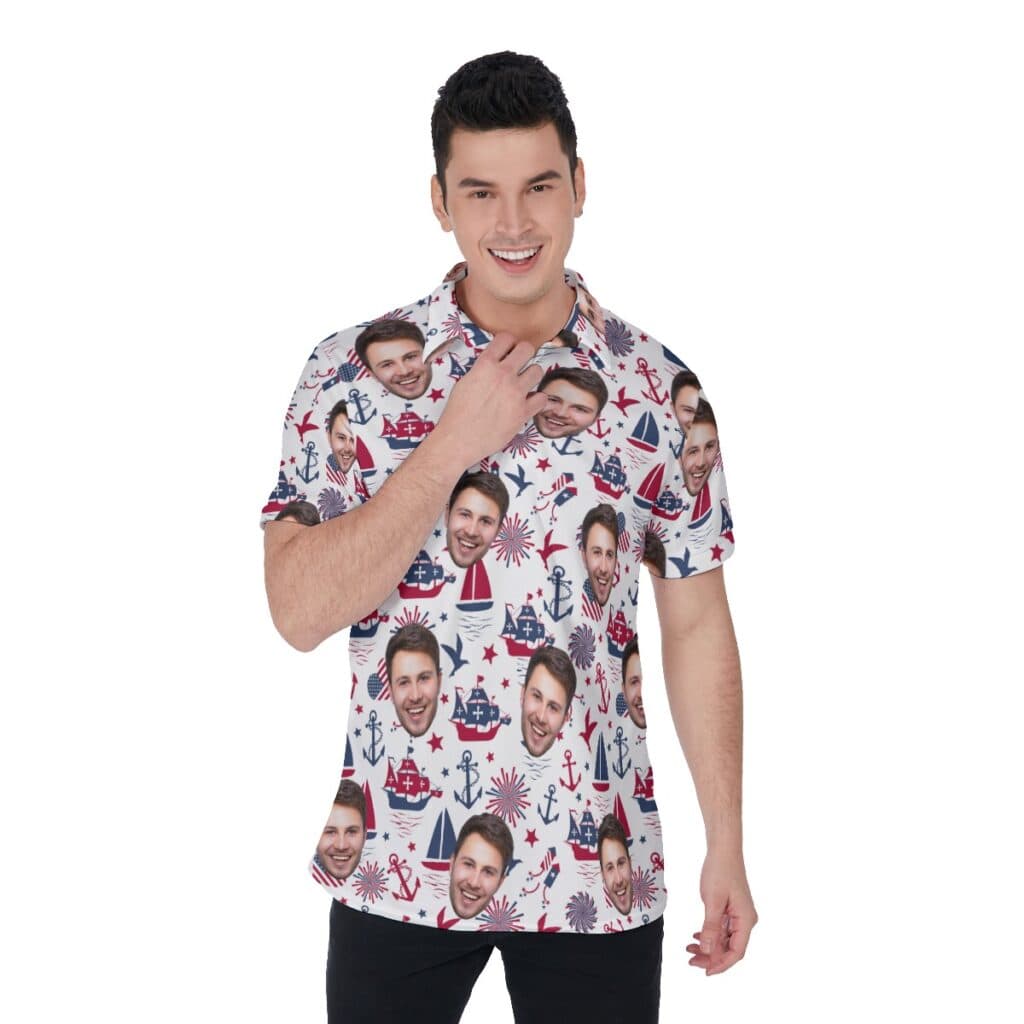 USA Patriotic Polo Shirt With Custom Face (1)