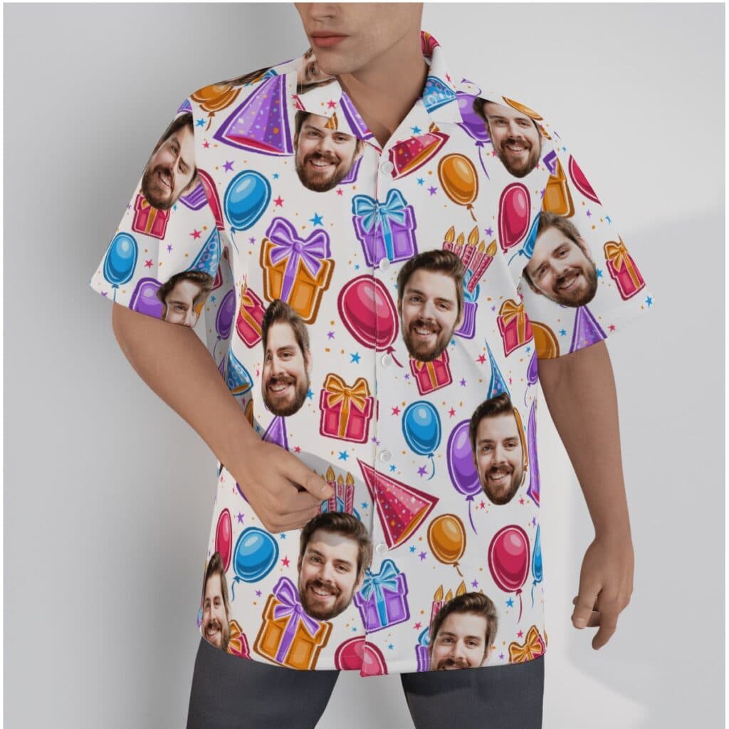 Unique Birthday Gift Custom Face Hawaiian Shirt (1)