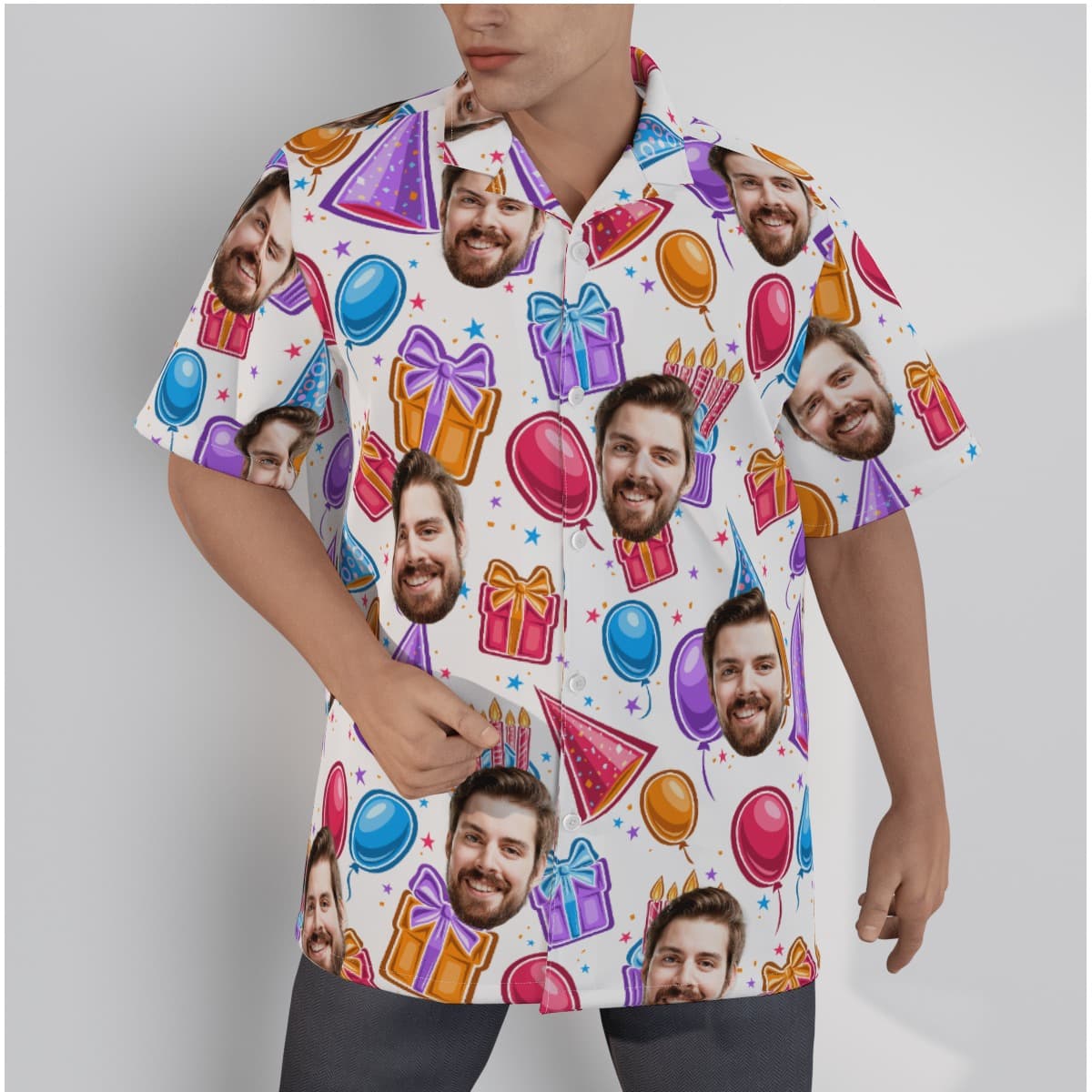 Unique Birthday Gift Custom Face Hawaiian Shirt (1)