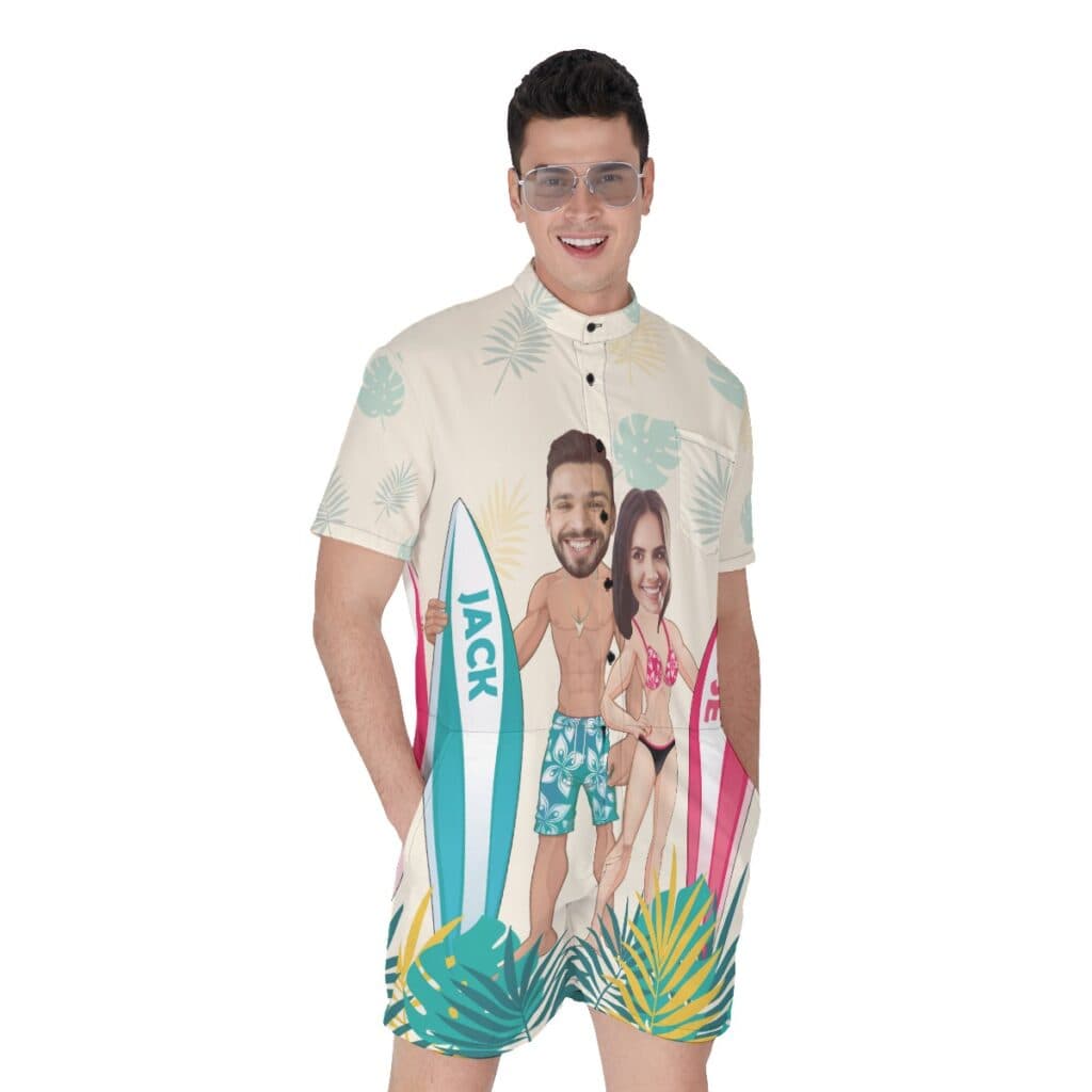 Unique Custom Couples Hawaiian Romper (1)