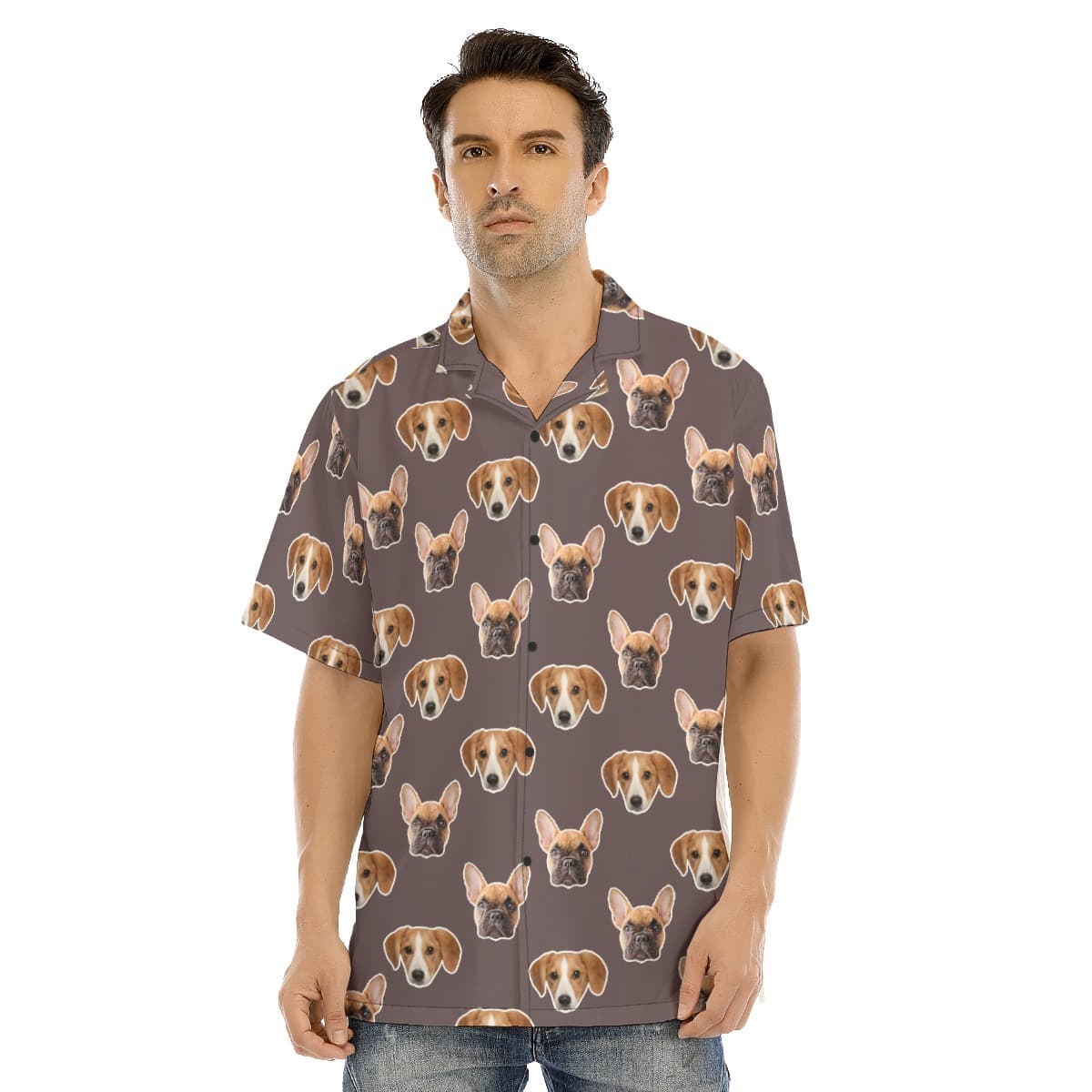 Unique Hawaiian Shirt With 2 Custom Pet Faces (1)
