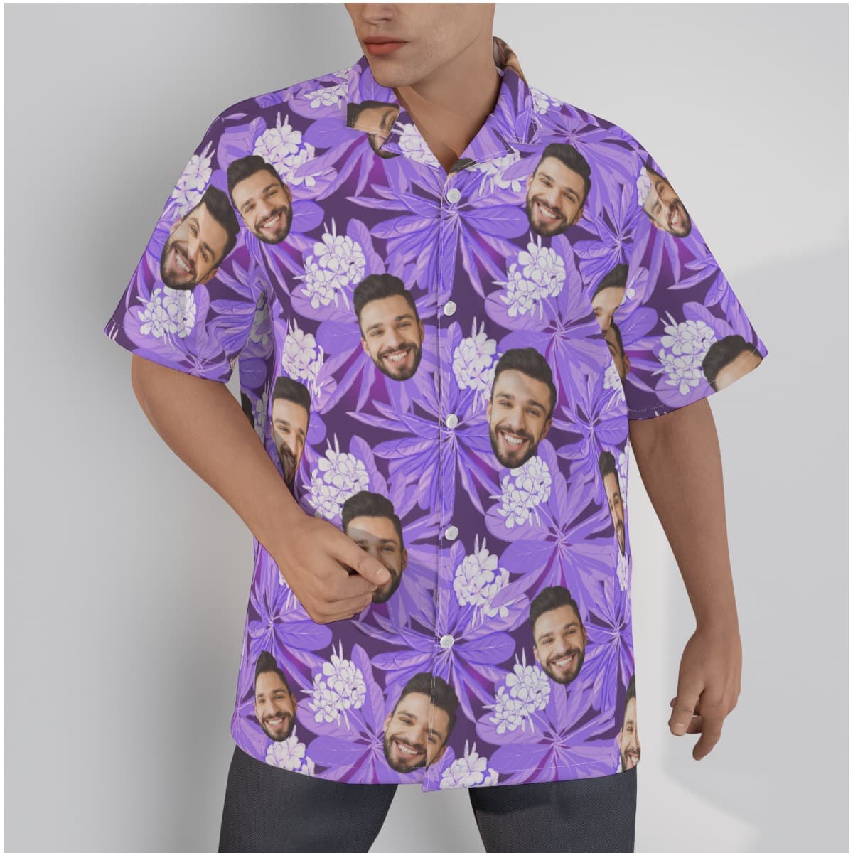 Unique Multi Custom Face Hawaiian Shirt For Men (1)