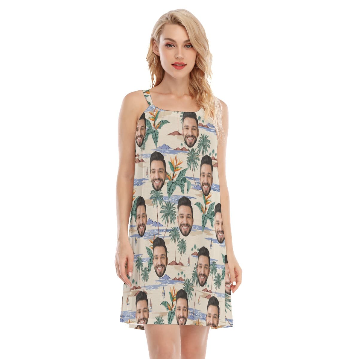 Vintage Beach Cami Dress With Custom Face (1)