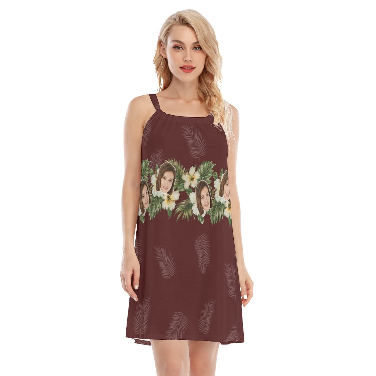 Vintage Custom Face Flower Cami Dress (1)