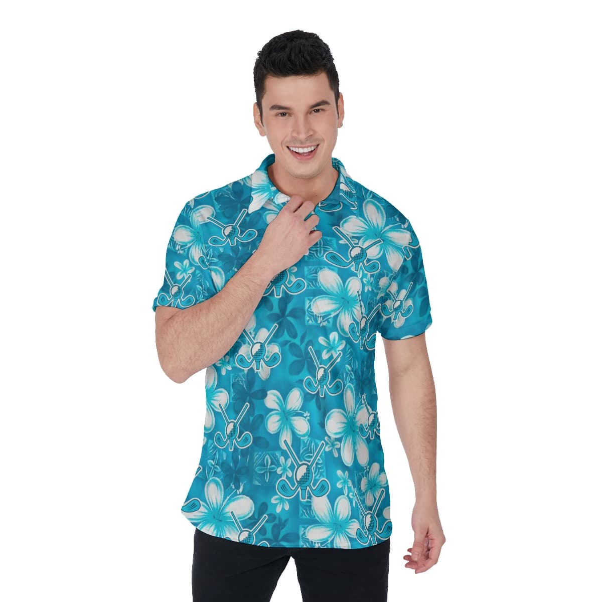 Vintage Golf Floral Polo Shirt For Men (1)