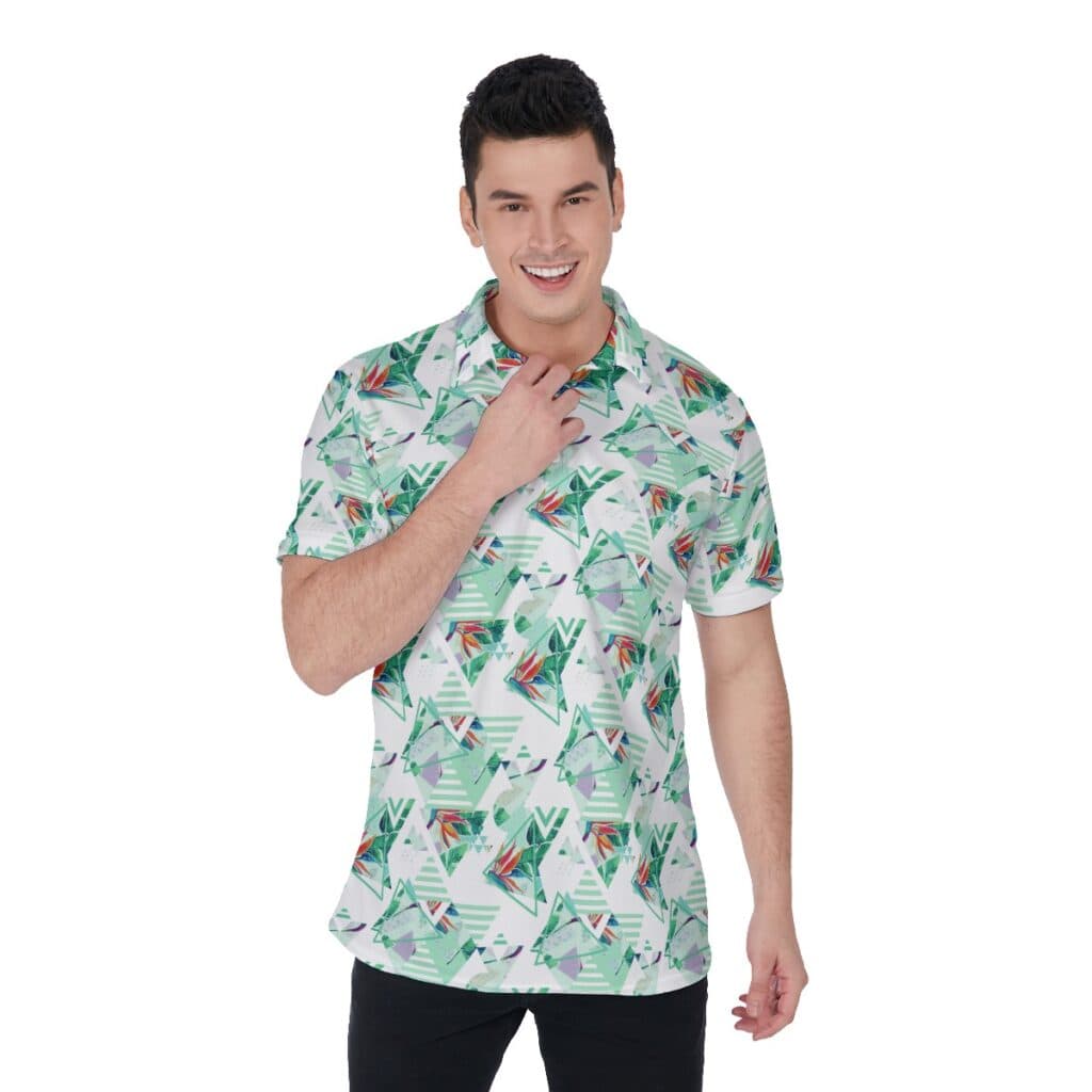 Vintage Triangle Leaf Men's Golf Shirt (1)