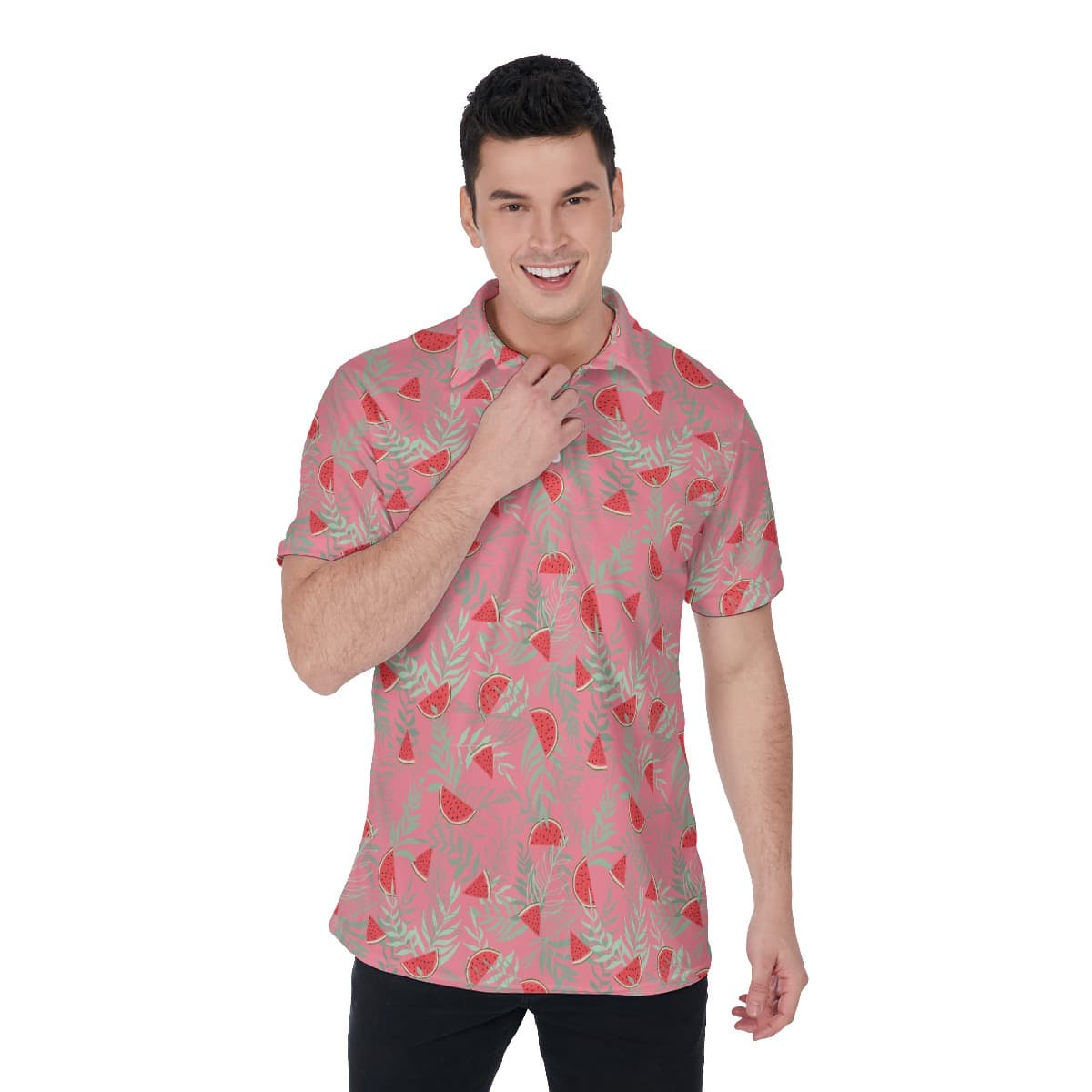 Watermelon Hawaiian Golf Shirt For Men