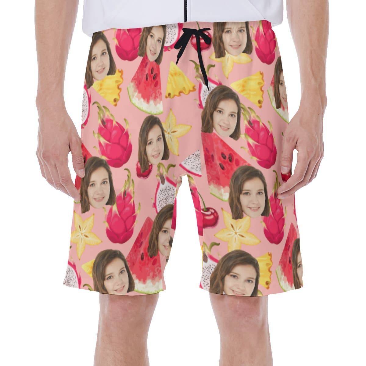 Watermelon Men's Hawaiian Shorts With Custom Face (1)