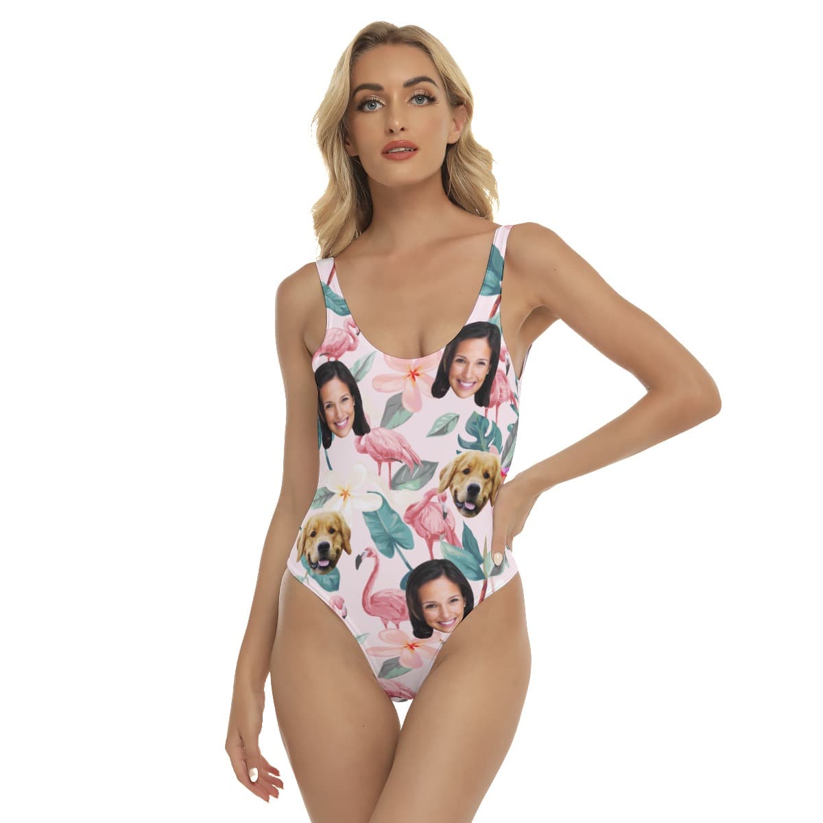 Women’s Custom 2 Faces Floral Hawaiian One Piece Swimsuit (1)