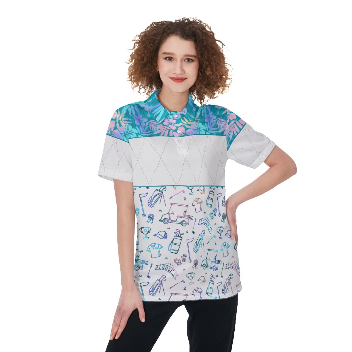 Women's Golf Patterns Floral Polo Shirt