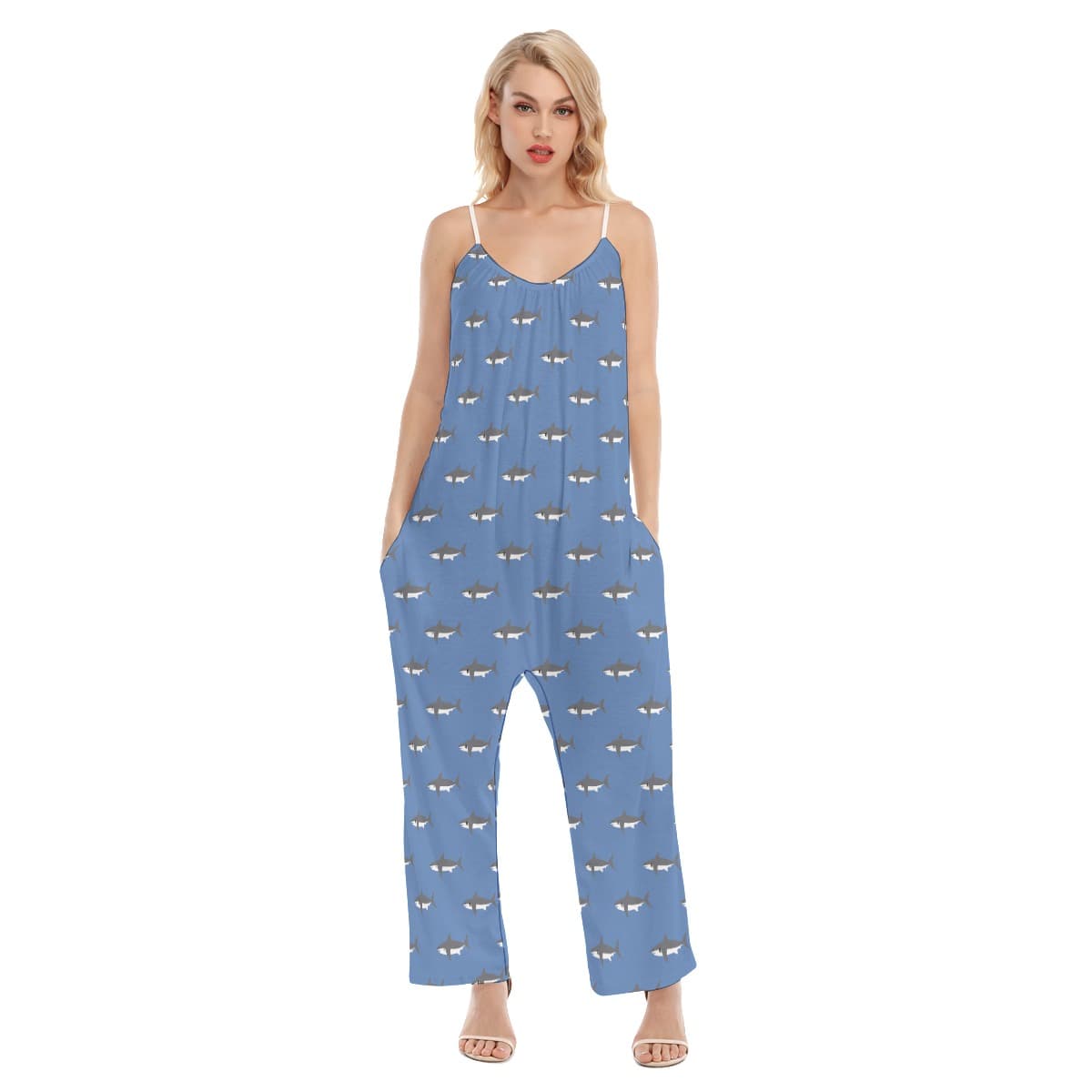 Women’s Mommy Shark Hawaiian Jumpsuit (1)