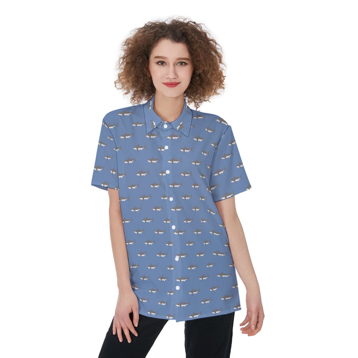 Women’s Mommy Shark Hawaiian Shirt (1)