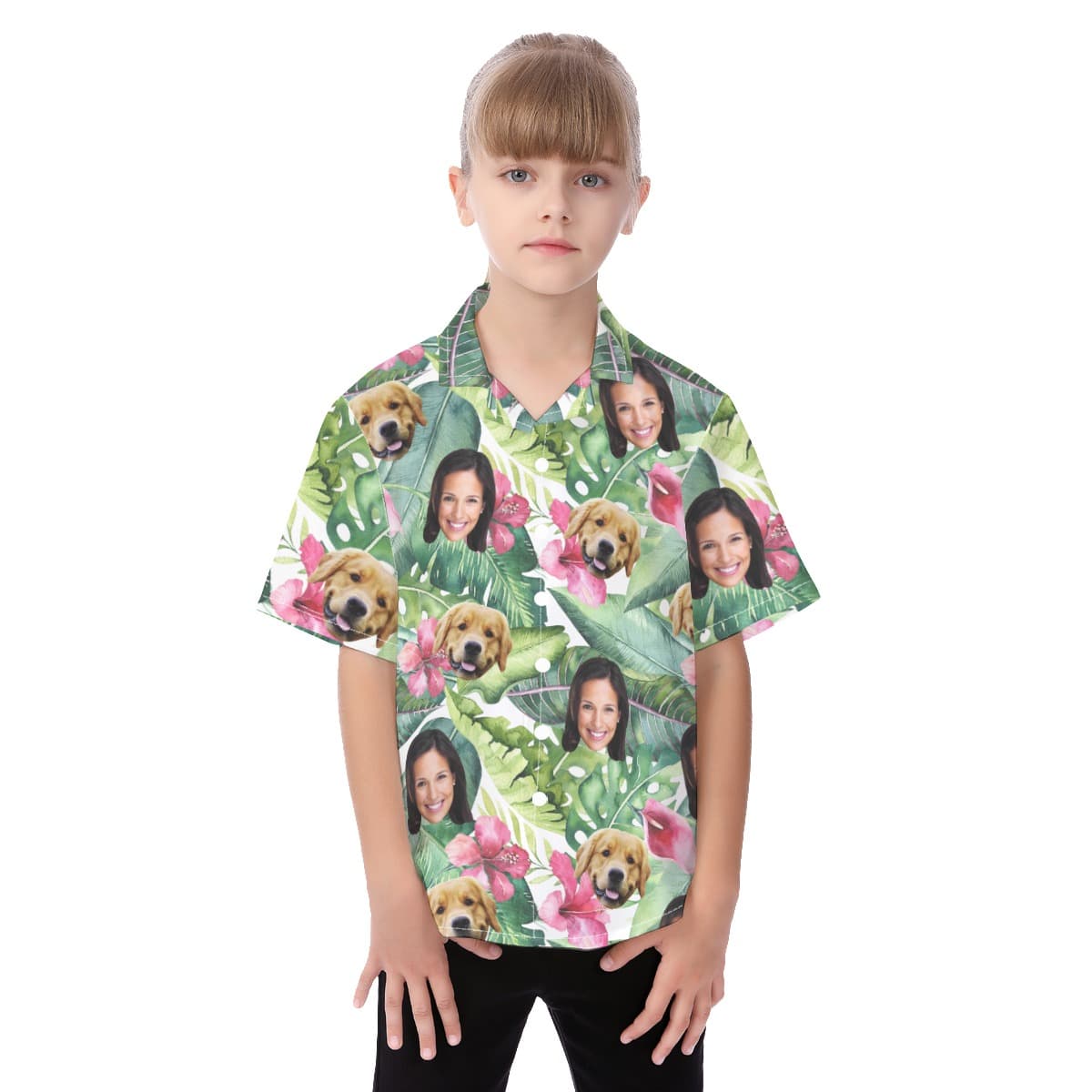 Your Face And Pet Custom Hawaiian Shirt For Kids (1)