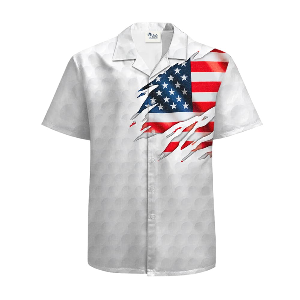 American Flag Cotton Hawaiian Golf Shirt (2)