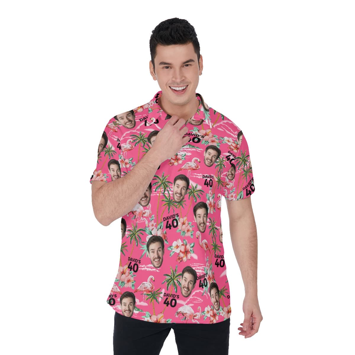 Beach Themed Birthday Polo Shirt With Custom Name And Face (1)