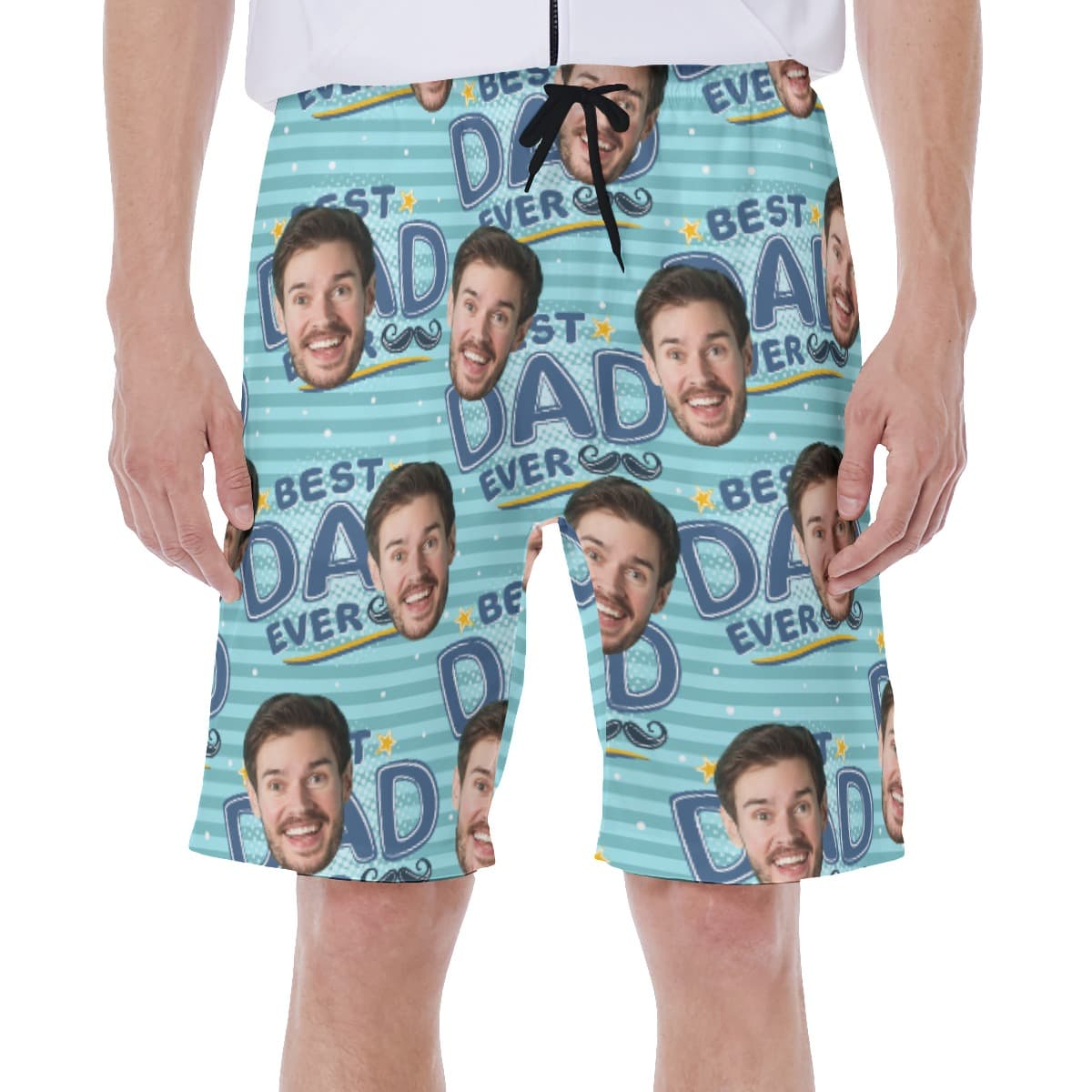 Best Dad Ever Custom Face Men's Hawaiian Swim Trunks