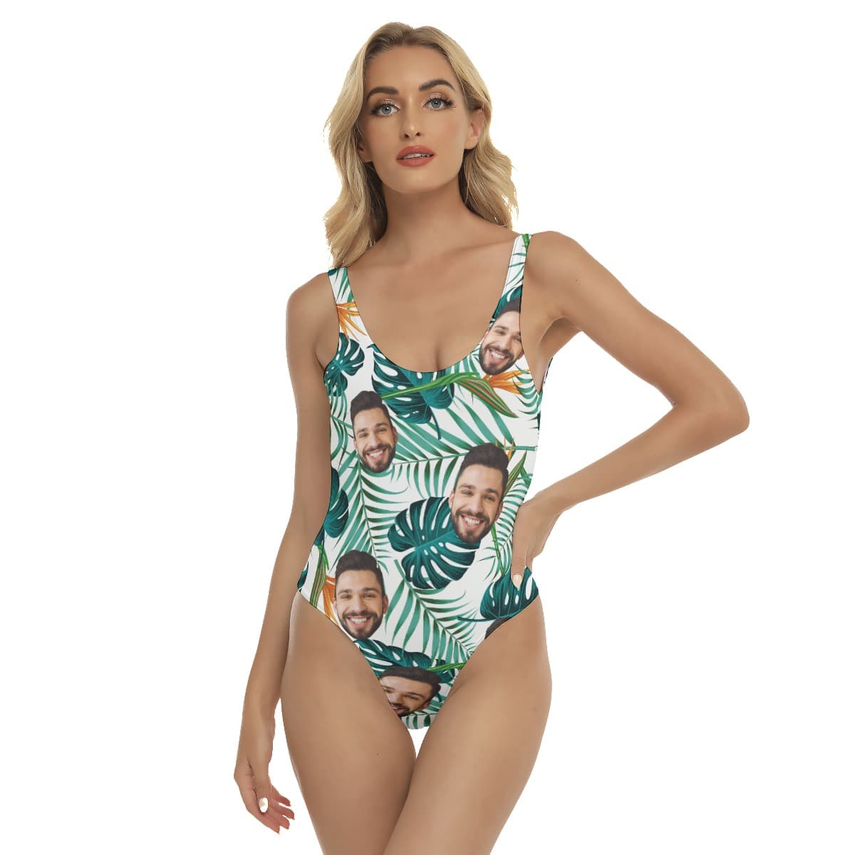 Cool Custom Multiple Faces Hawaiian One Piece (1)