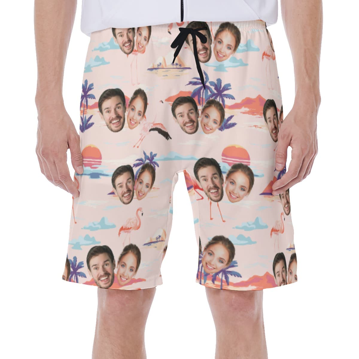 Couple Custom 2 Faces Men’s Hawaiian Shorts (2)
