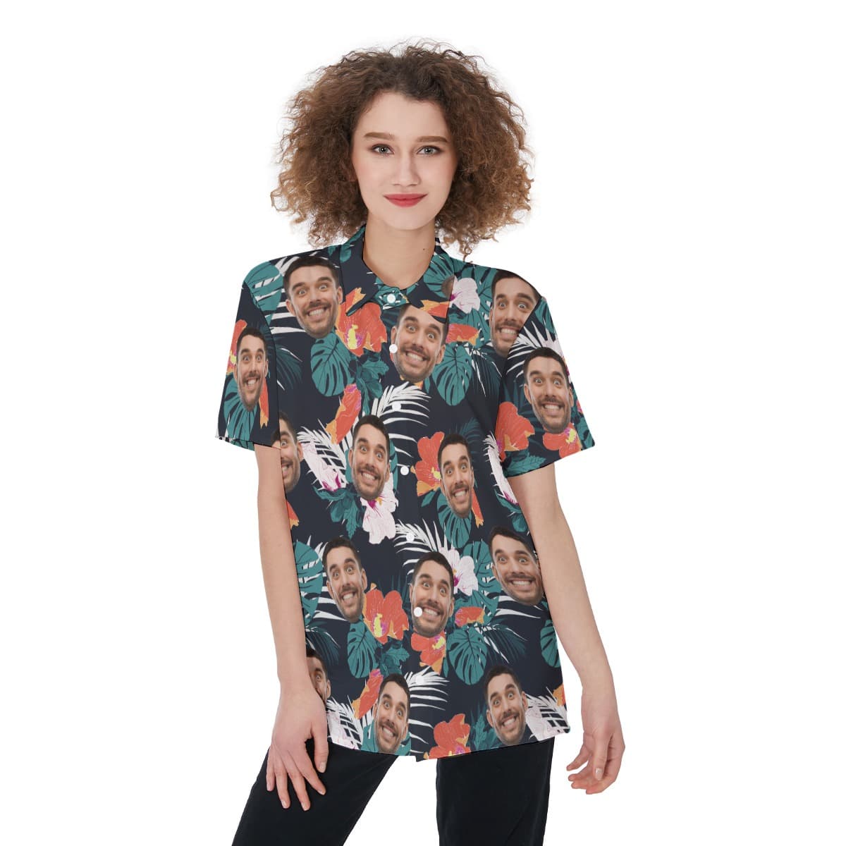 Custom Face Aloha Shirt For Women (1)